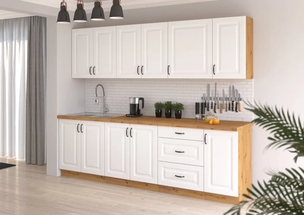 Meble Kuchenne>Lempert Białe szafki kuchenne w stylu prowansalskim STYLE 1