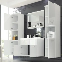 Meble Łazienkowe>BRATEX Białe wiszące meble do nowoczesnej łazienki REAL XL