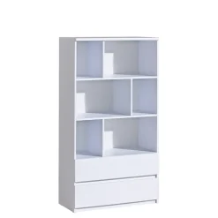 Meble Młodzieżowe|Zestawy Mebli Młodzieżowych>DOLMAR młodzieżowy regał na książki z szufladami 80 cm ANETT biały