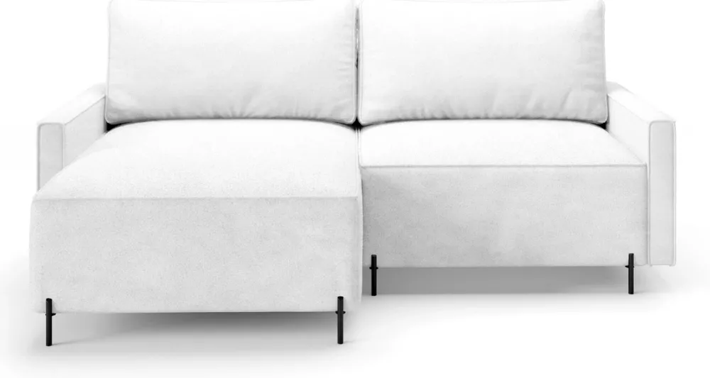 Meble Dla Dzieci|Narożniki>BROMARKT Biały narożnik boucle na nóżkach do salonu z funkcją spania i pojemnikiem NORTON