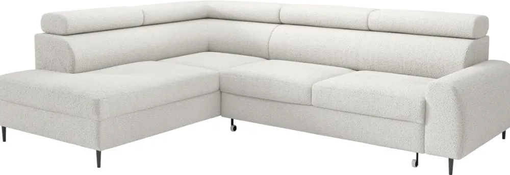 Narożniki>Meble Grand Biały narożnik rozkładany z funkcją spania do salonu PACE