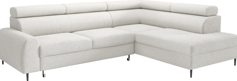 Narożniki>Meble Grand Biały narożnik rozkładany z funkcją spania do salonu PACE