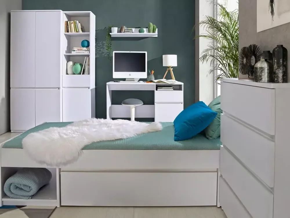 Meble Młodzieżowe|Zestawy Mebli Młodzieżowych>DOLMAR regał na książki do pokoju młodzieżowego 35 cm ANETT biały