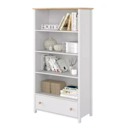 Meble Młodzieżowe|Zestawy Mebli Młodzieżowych>lenart. Biały regał na książki do pokoju młodzieżowego STORY
