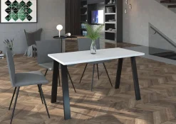 Krzesła|Stoły>Lempert stół na metalowych nogach KEVIN 138x67 biały