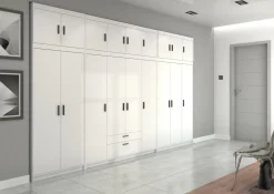 Garderoby|Zestawy Mebli Do Przedpokoju>Lempert zestaw szaf modułowych z nadstawkami do garderoby KUBA biały