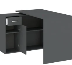 Biurka|Meble Dla Dzieci>INTER MEBLE Biurko do biura owe NEXIO z szufladą i półkami antracyt