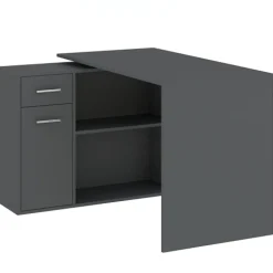 Biurka|Meble Dla Dzieci>INTER MEBLE Biurko do biura owe NEXIO z szufladą i półkami antracyt