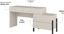 Biurka|Meble Dla Dzieci></noscript>Helvetia Biurko do sypialni 143 cm z szufladami kaszmir JUKON