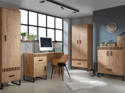 Meble Dla Dzieci|Zestawy Mebli Młodzieżowych></noscript>DOMEL Biurko loftowe LAMELIX dąb artisan