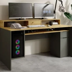 Biurka|Meble Dla Dzieci>MEBLOSIEK Biurko młodzieżowe 160 cm REXO z półkami i szufladami