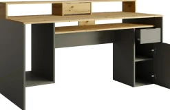 Biurka|Meble Dla Dzieci>MEBLOSIEK Biurko młodzieżowe 160 cm REXO z półkami i szufladami