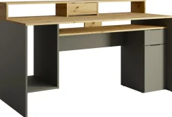 Biurka|Meble Dla Dzieci></noscript>MEBLOSIEK Biurko młodzieżowe 160 cm REXO z półkami i szufladami