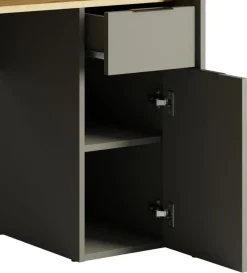 Biurka|Meble Dla Dzieci></noscript>MEBLOSIEK Biurko młodzieżowe 160 cm REXO z półkami i szufladami