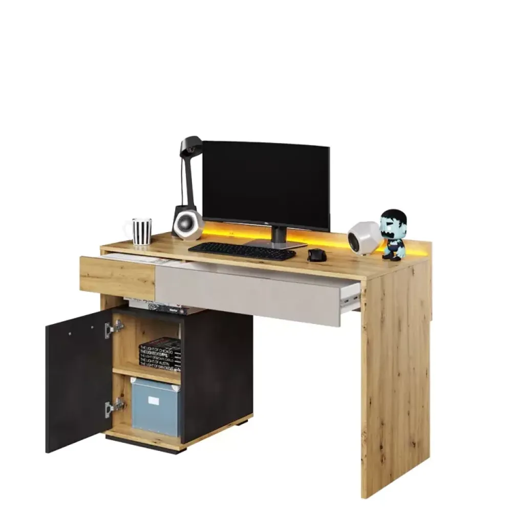 Meble Młodzieżowe|Zestawy Mebli Młodzieżowych>lenart. Biurko młodzieżowe pod komputer z szafką 120 cm QUBIC