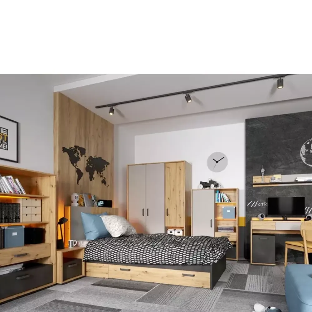 Meble Młodzieżowe|Zestawy Mebli Młodzieżowych>lenart. Biurko młodzieżowe pod komputer z szafką 120 cm QUBIC