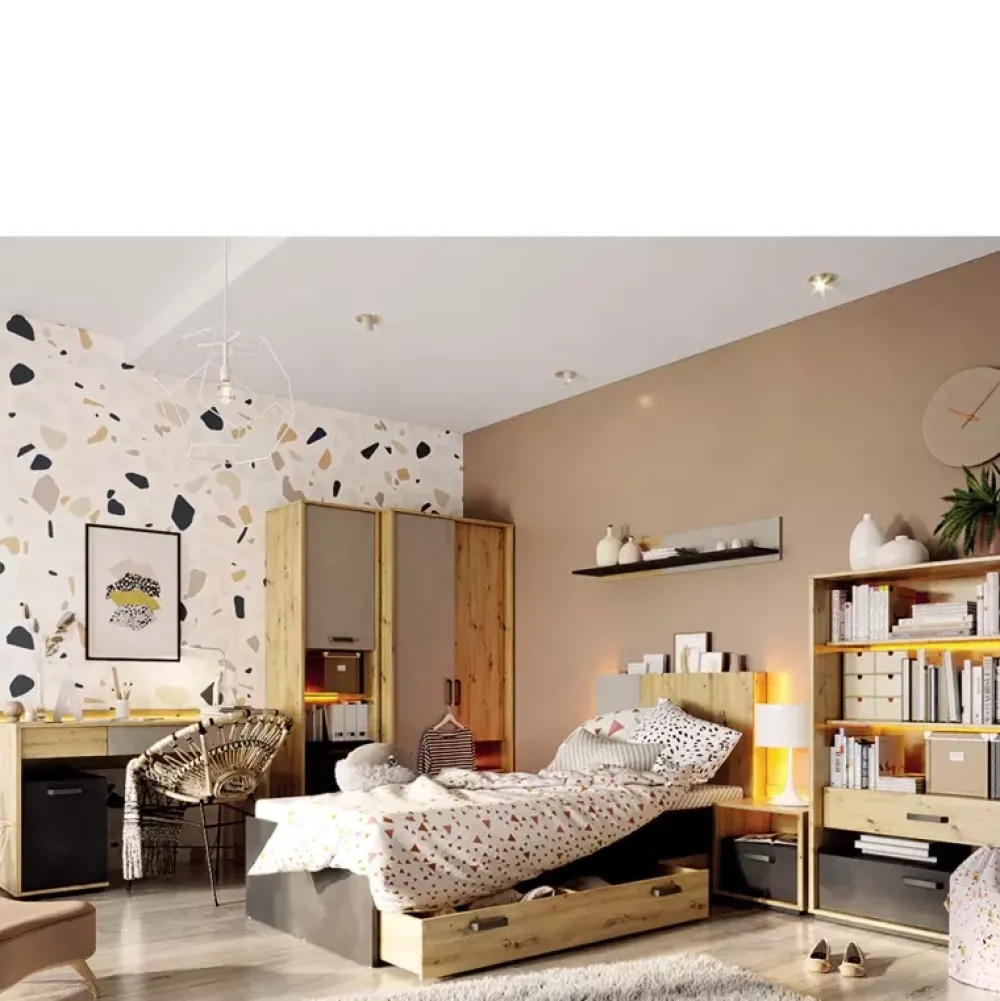 Meble Młodzieżowe|Zestawy Mebli Młodzieżowych>lenart. Biurko młodzieżowe pod komputer z szafką 120 cm QUBIC