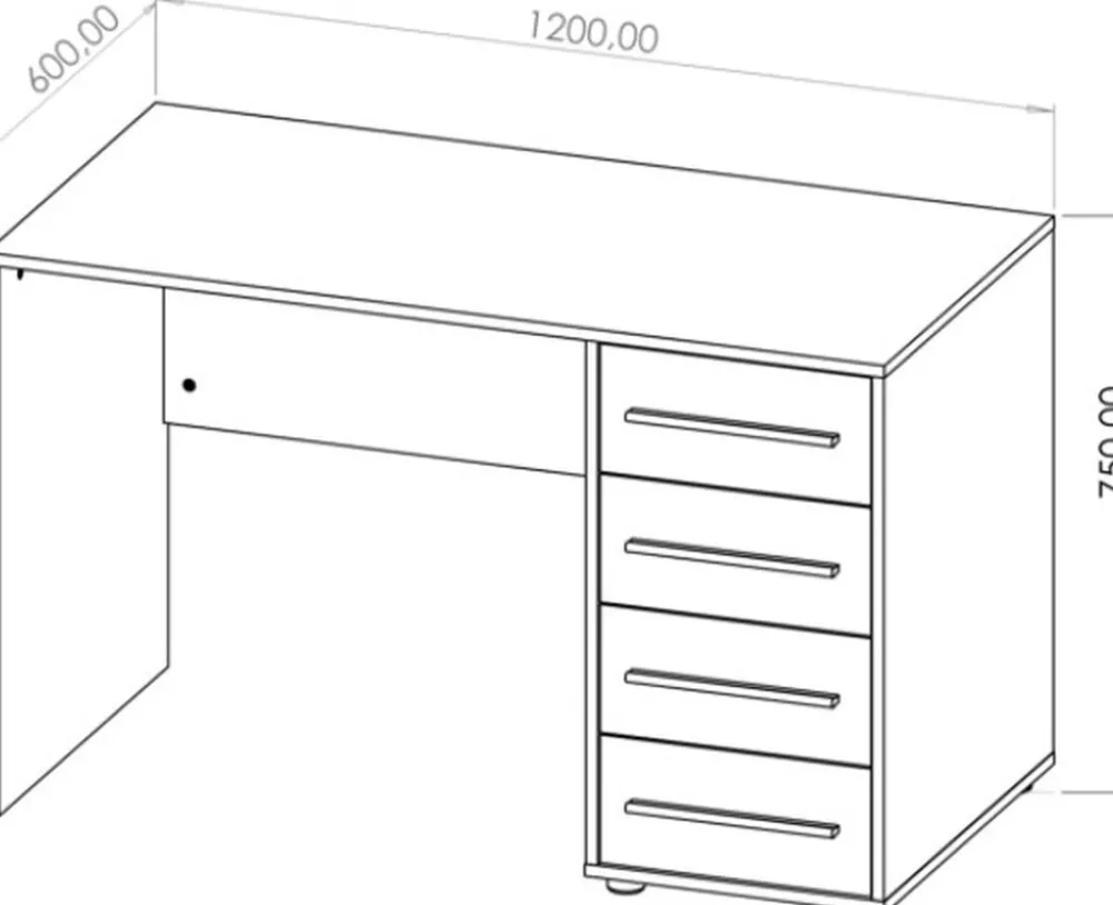 Biurka|Meble Dla Dzieci>GiB Meble Biurko młodzieżowe 120x60 cm MAXIDO kaszmir