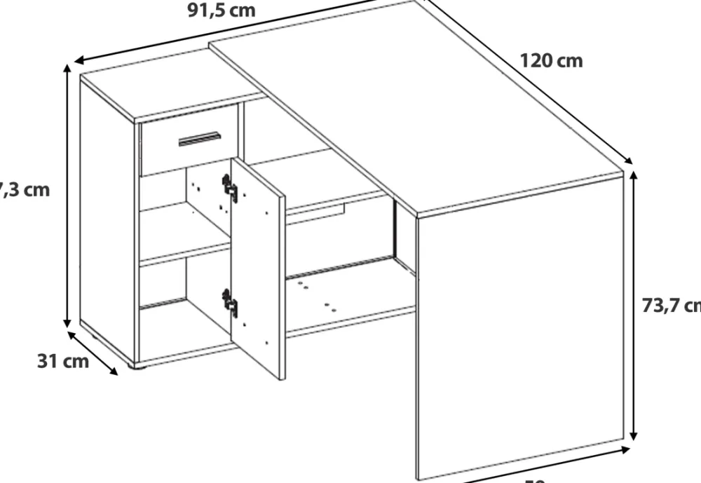 Biurka|Meble Dla Dzieci>INTER MEBLE Biurko młodzieżowe z szufladą i półkami NEXIO dąb sonoma