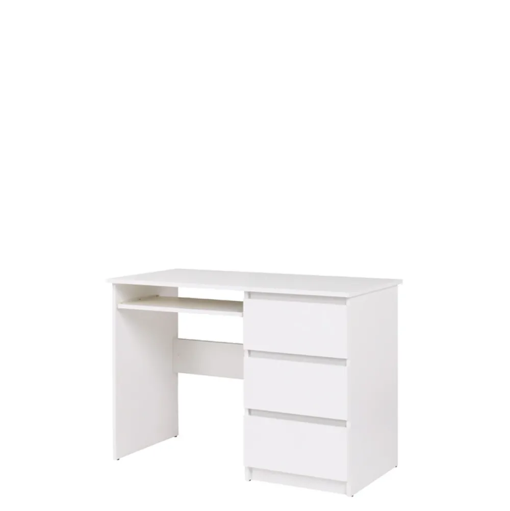 Biurka|Meble Młodzieżowe>MARIDEX Biurko młodzieżowe z trzema szufladami i półką pod klawiaturę COSTA biały