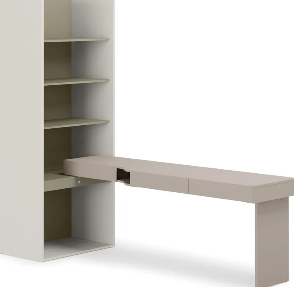 Biurka|Meble Dla Dzieci>lenart. Biurko prawe z regałem do pokoju młodzieżowego WOOW eukaliptus