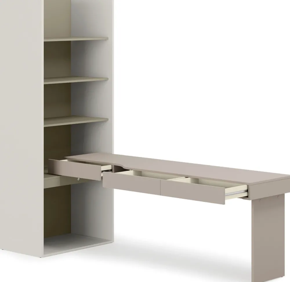 Biurka|Meble Dla Dzieci>lenart. Biurko prawe z regałem do pokoju młodzieżowego WOOW eukaliptus