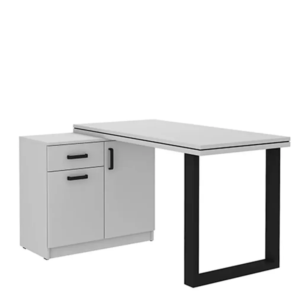 Biurka>Lempert Biurko z komodą MULL szary jasny