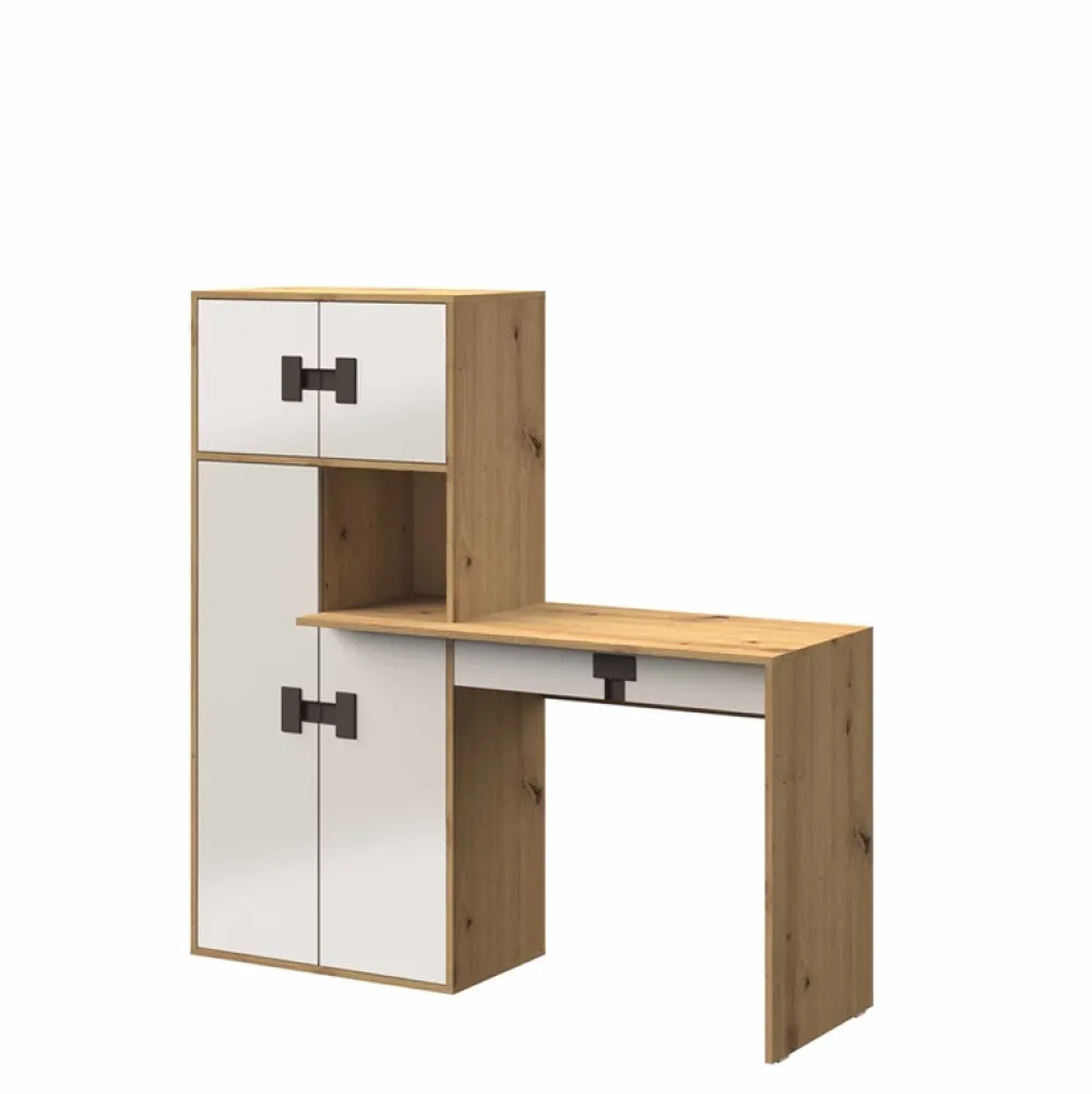Biurka|Zestawy Mebli Młodzieżowych>DOMEL Biurko z regałem Dąb Artisan INDEX