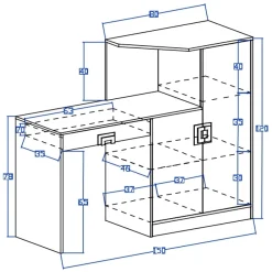 Biurka|Meble Dla Dzieci></noscript>DOMEL Biurko z szafką komodą 150 cm NICO