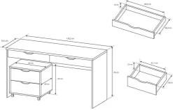 Biurka|Meble Dla Dzieci></noscript>LASKI Biurko z szufladami MARLEO grafit