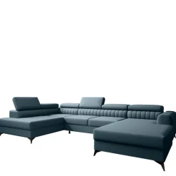 Narożniki>NEXT COLLECTION Błękitny narożnik do salonu PAULLETTO funkcja spania pojemniki