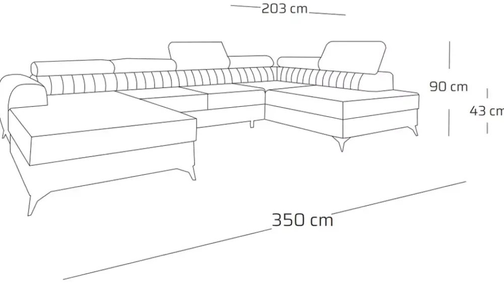 Narożniki>NEXT COLLECTION Błękitny narożnik do salonu PAULLETTO funkcja spania pojemniki