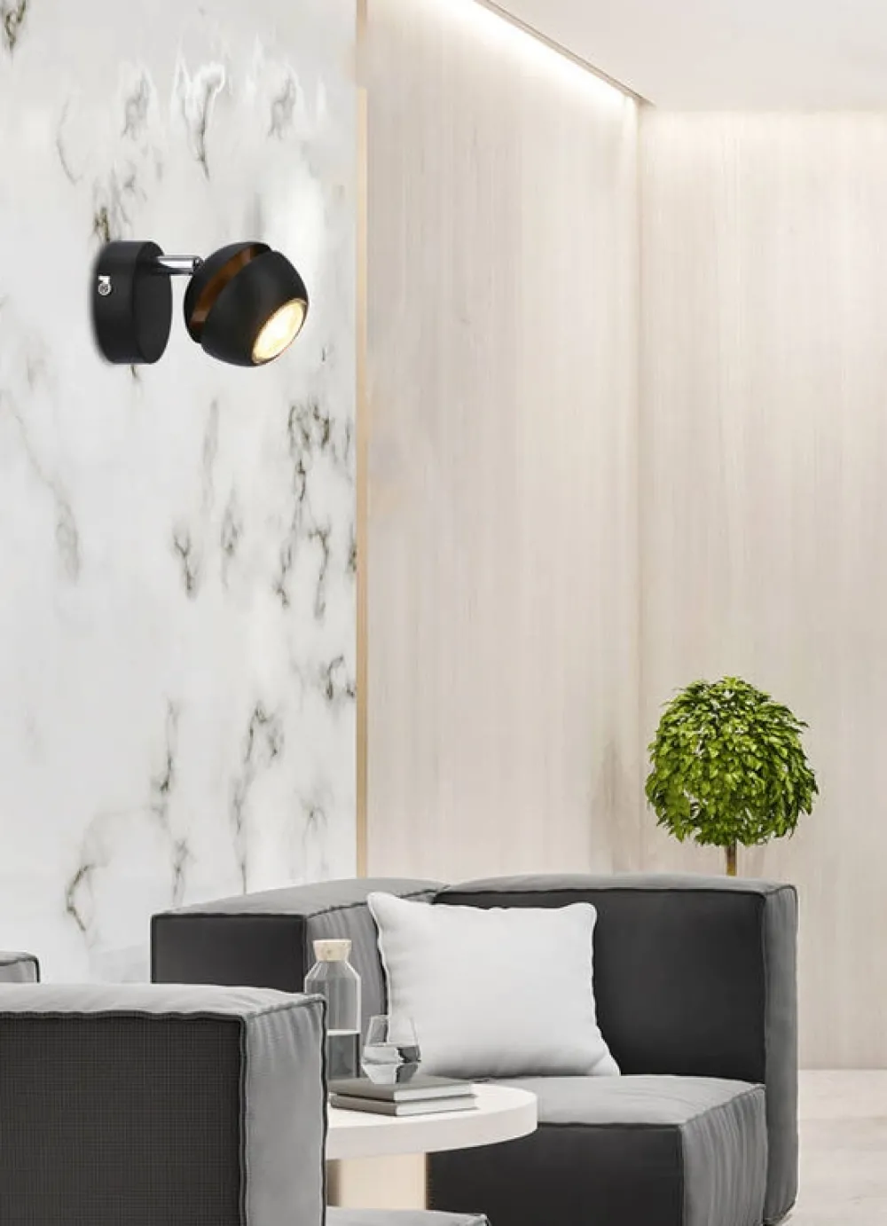 Oświetlenie Sypialni|Oświetlenie Salonu>Candellux Lighting BONI KINKIET 1X3W GU10 LED CZARNY