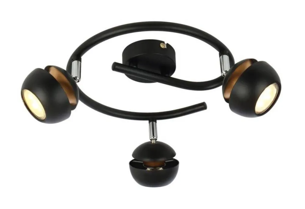 Oświetlenie Jadalni|Oświetlenie Sypialni>Candellux Lighting BONI SPIRALA 3X3W GU10 LED CZARNY