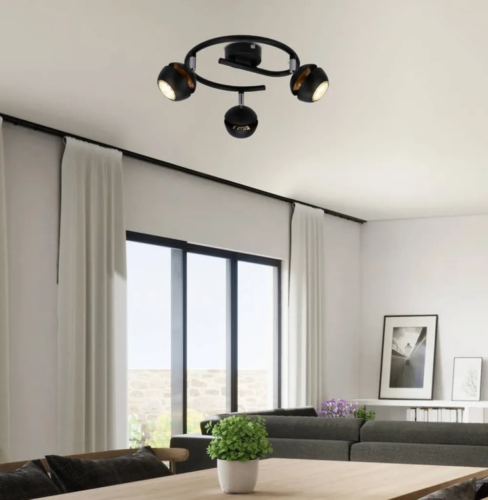 Oświetlenie Jadalni|Oświetlenie Sypialni>Candellux Lighting BONI SPIRALA 3X3W GU10 LED CZARNY