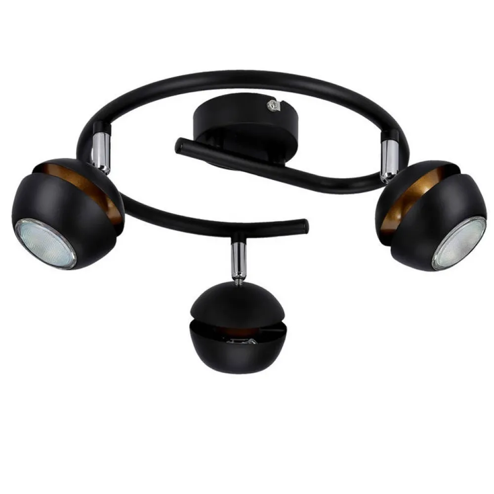 Oświetlenie Jadalni|Oświetlenie Sypialni>Candellux Lighting BONI SPIRALA 3X3W GU10 LED CZARNY