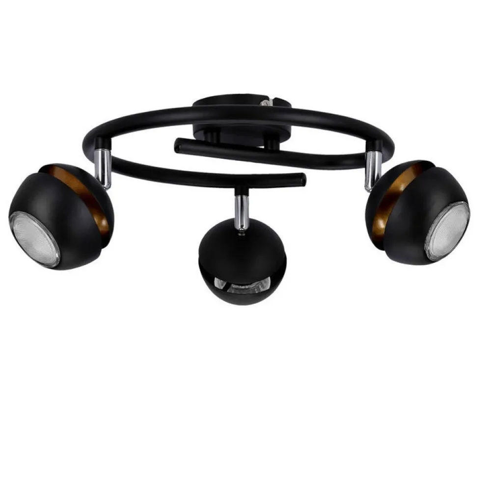 Oświetlenie Jadalni|Oświetlenie Sypialni>Candellux Lighting BONI SPIRALA 3X3W GU10 LED CZARNY