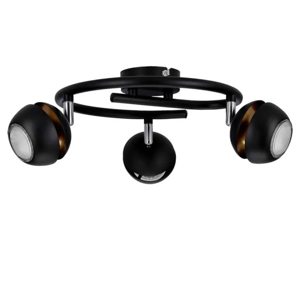 Oświetlenie Jadalni|Oświetlenie Sypialni>Candellux Lighting BONI SPIRALA 3X3W GU10 LED CZARNY