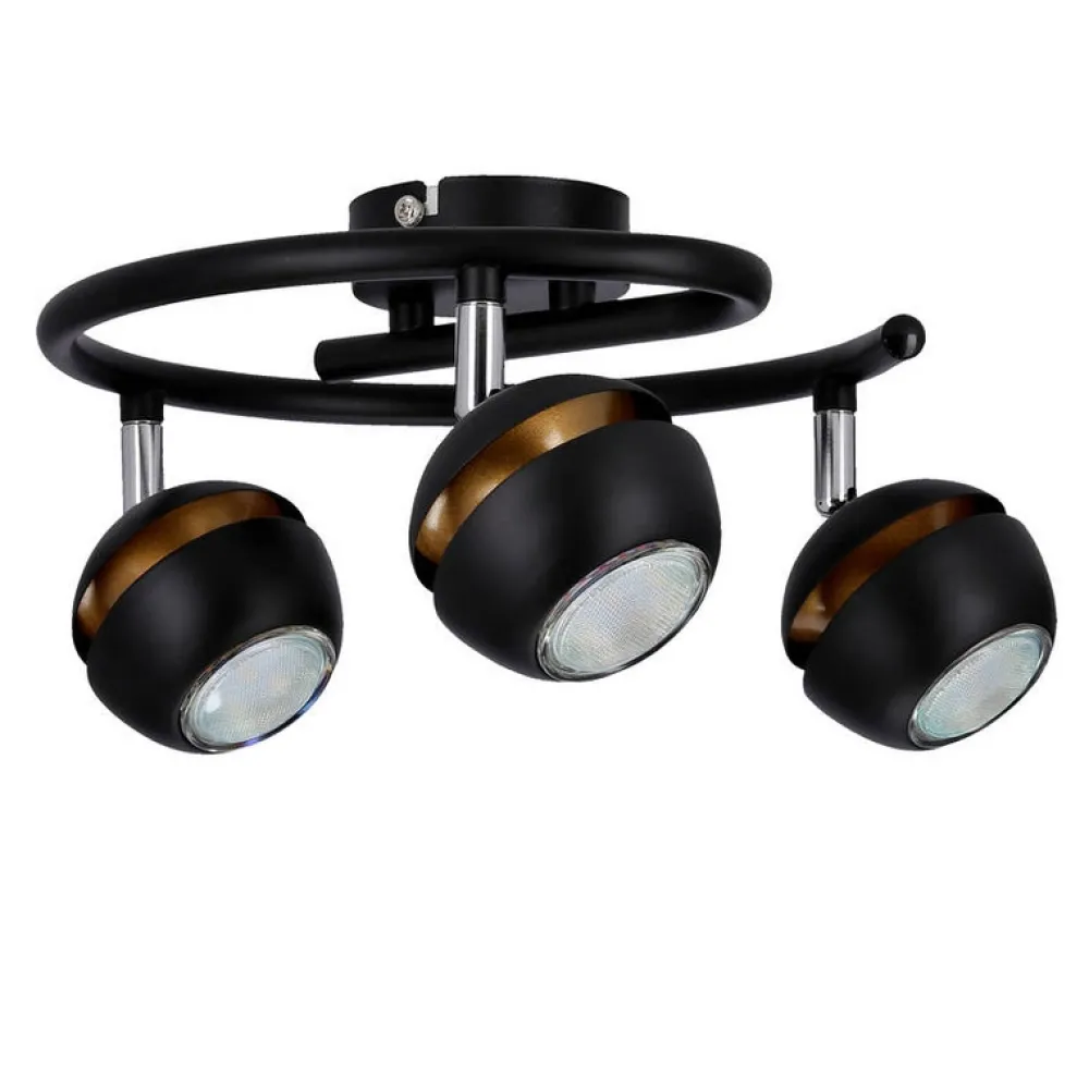 Oświetlenie Jadalni|Oświetlenie Sypialni>Candellux Lighting BONI SPIRALA 3X3W GU10 LED CZARNY