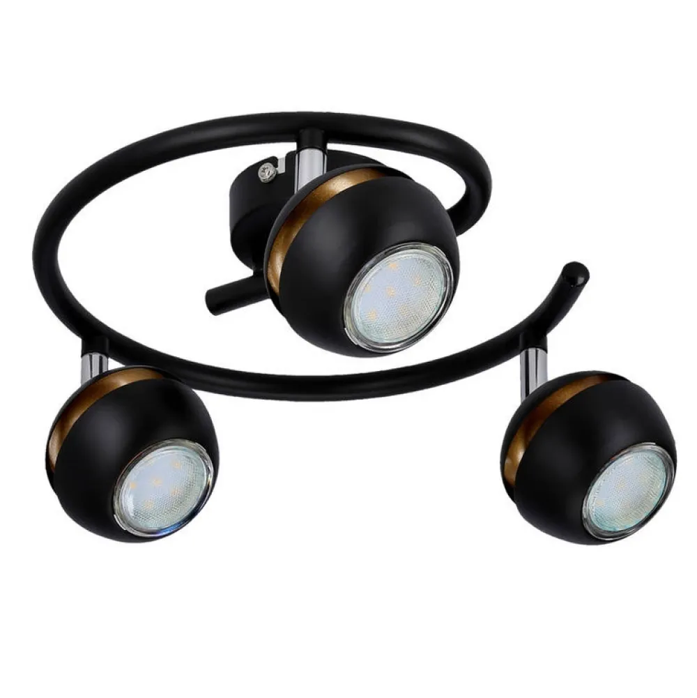 Oświetlenie Jadalni|Oświetlenie Sypialni>Candellux Lighting BONI SPIRALA 3X3W GU10 LED CZARNY