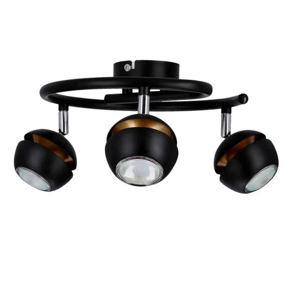 Oświetlenie Jadalni|Oświetlenie Sypialni>Candellux Lighting BONI SPIRALA 3X3W GU10 LED CZARNY