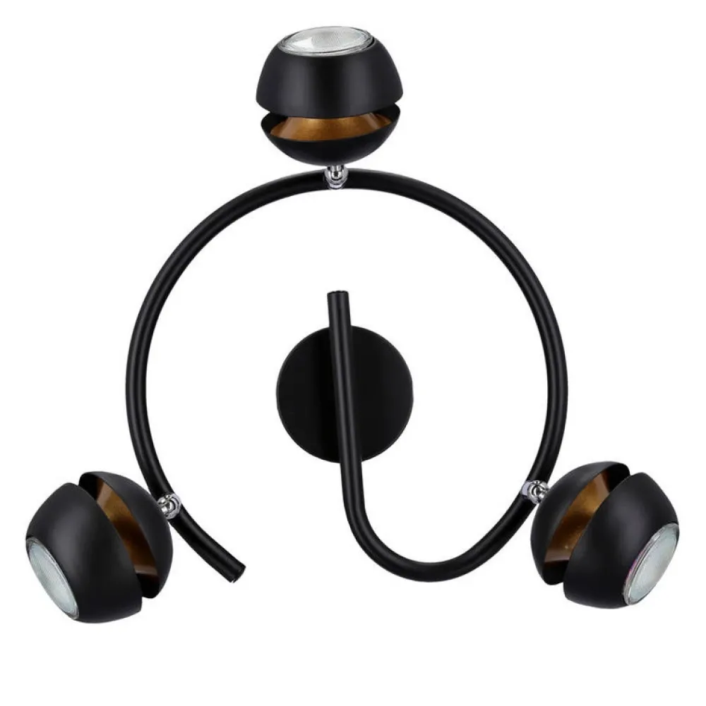 Oświetlenie Jadalni|Oświetlenie Sypialni>Candellux Lighting BONI SPIRALA 3X3W GU10 LED CZARNY