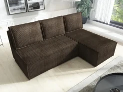 Meble Dla Dzieci|Meble Młodzieżowe></noscript>IZABELLA MEBLE Brązowa kanapa narożna z funkcją spania do salonu HECTOR