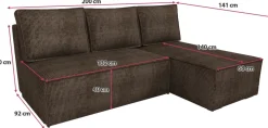 Meble Dla Dzieci|Meble Młodzieżowe></noscript>IZABELLA MEBLE Brązowa kanapa narożna z funkcją spania do salonu HECTOR