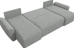 Narożniki>IZABELLA MEBLE Brązowa rogówka boucle w kształcie u z funkcją spania ROTTERDAM U