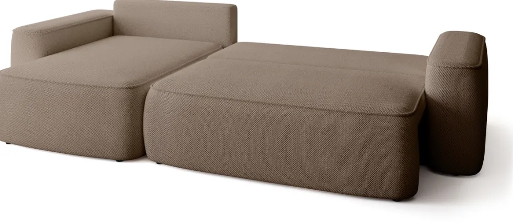 Meble Dla Dzieci|Meble Młodzieżowe>BROMARKT Brązowa rogówka rozkładana z funkcją spania do salonu CARMELLO DUO