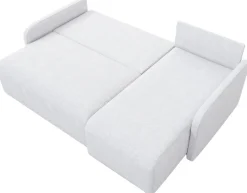 Narożniki>IZABELLA MEBLE Brązowa rozkładana kanapa narożna z funkcją spania boucle MALEN