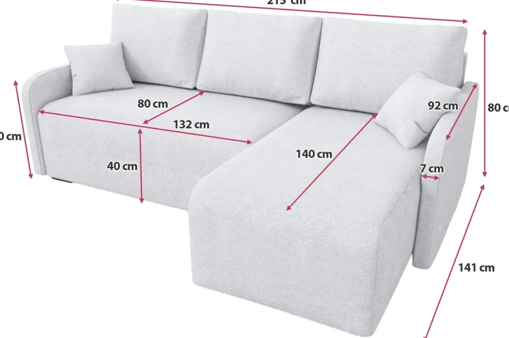 Narożniki>IZABELLA MEBLE Brązowa rozkładana kanapa narożna z funkcją spania boucle MALEN