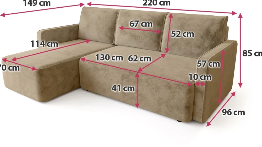 Meble Dla Dzieci|Meble Młodzieżowe>BROMARKT Brązowa rozkładana kanapa narożna do salonu z funkcją spania QULIO