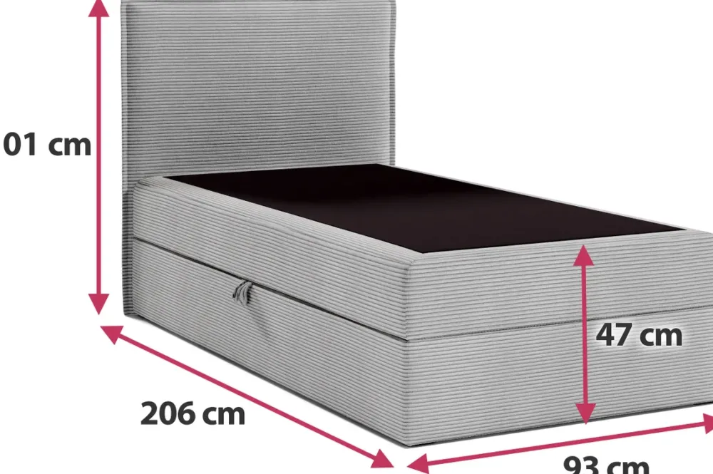 Łóżka Młodzieżowe|Łóżka Ze Stelażem>BROMARKT Brązowe tapicerowane łóżko do pokoju dziecięcego kontynentalne 90x200 cm MALIBU